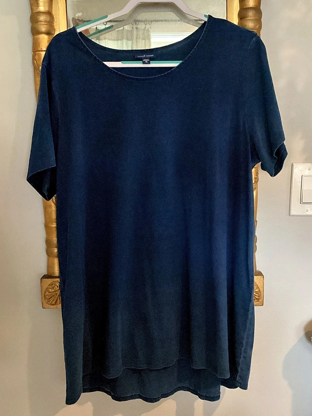 purejill Scalloped Hem Top in Blue Size XL Tunic length